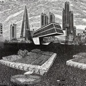 A print by Ade Adesina titled 'Rise of the Sea'