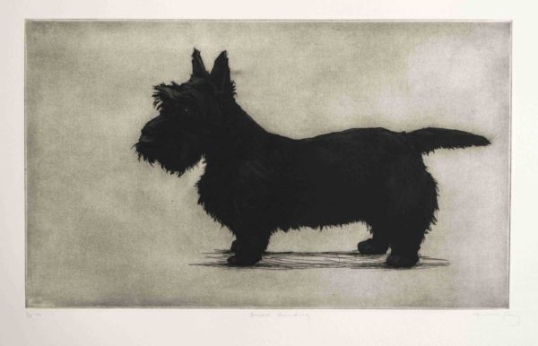 Brodie Standing a Etching by the Artist Helen Fay