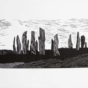 Callanish a Linocut by the Artist Amanda Grady