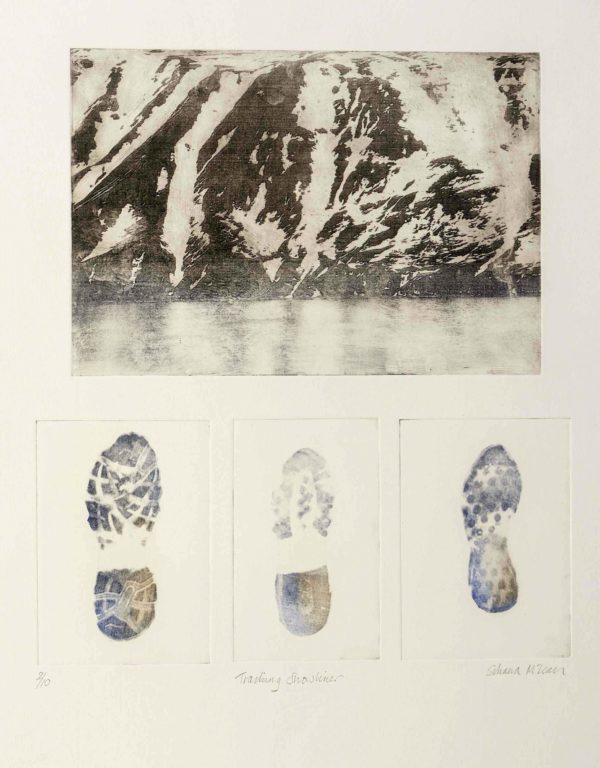 Tracking Snowlines a Etching and Solar Plate by the Artist Silvana McLean