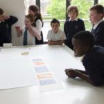 Children around a table