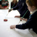 Children creating art work