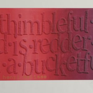 A print by Catherine Sargeant titled 'Spectrum 'Red''