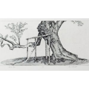 An etching by Ian Westacott titled 'Skibo Pear'