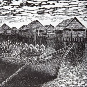 A print by Ade Adesina titled 'Water World'