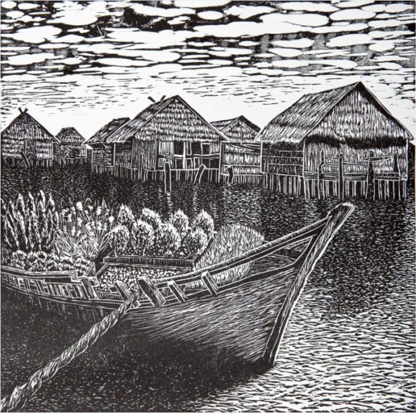 A print by Ade Adesina titled 'Water World'