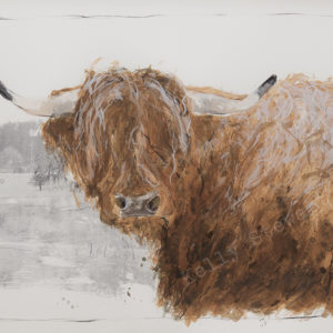 Screenprint of a highland cow